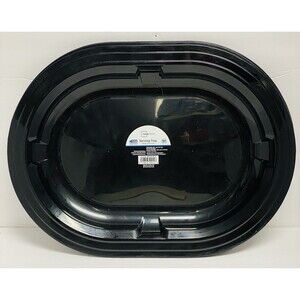 MAINSTAYS serving Tray Black Oval Plastic 15.5”x11.5” NEW